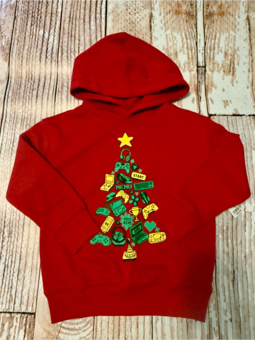Kids Red Gamer Holiday Hoodie - size 4